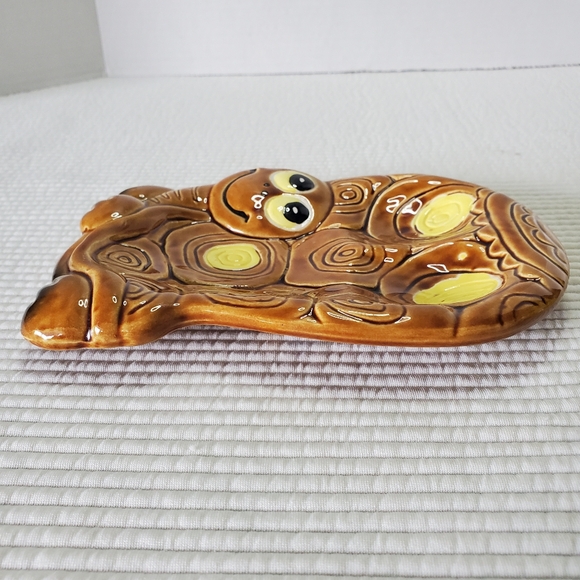 Turtle Dish Vintage 7.5"x5" Ceramic Painted Trinket Candy MCM Anthropomorphic - Picture 3 of 10